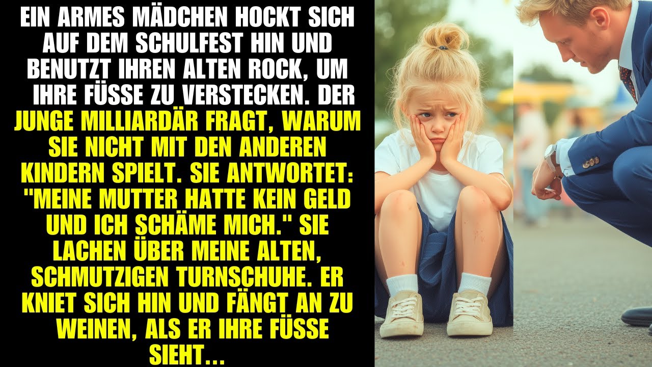 „Ich schäme mich für meine Schuhe“, sagt sie. Der Milliardär kniet sich hin – und weint beim Anblick