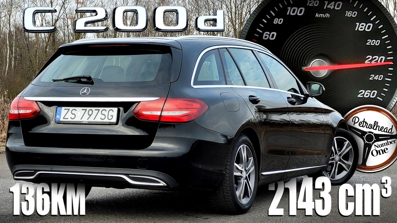 2016 Mercedes C200d (136 KM) | V-MAX, 0-100, 100-200 km/h, Test, AUTOBAHN