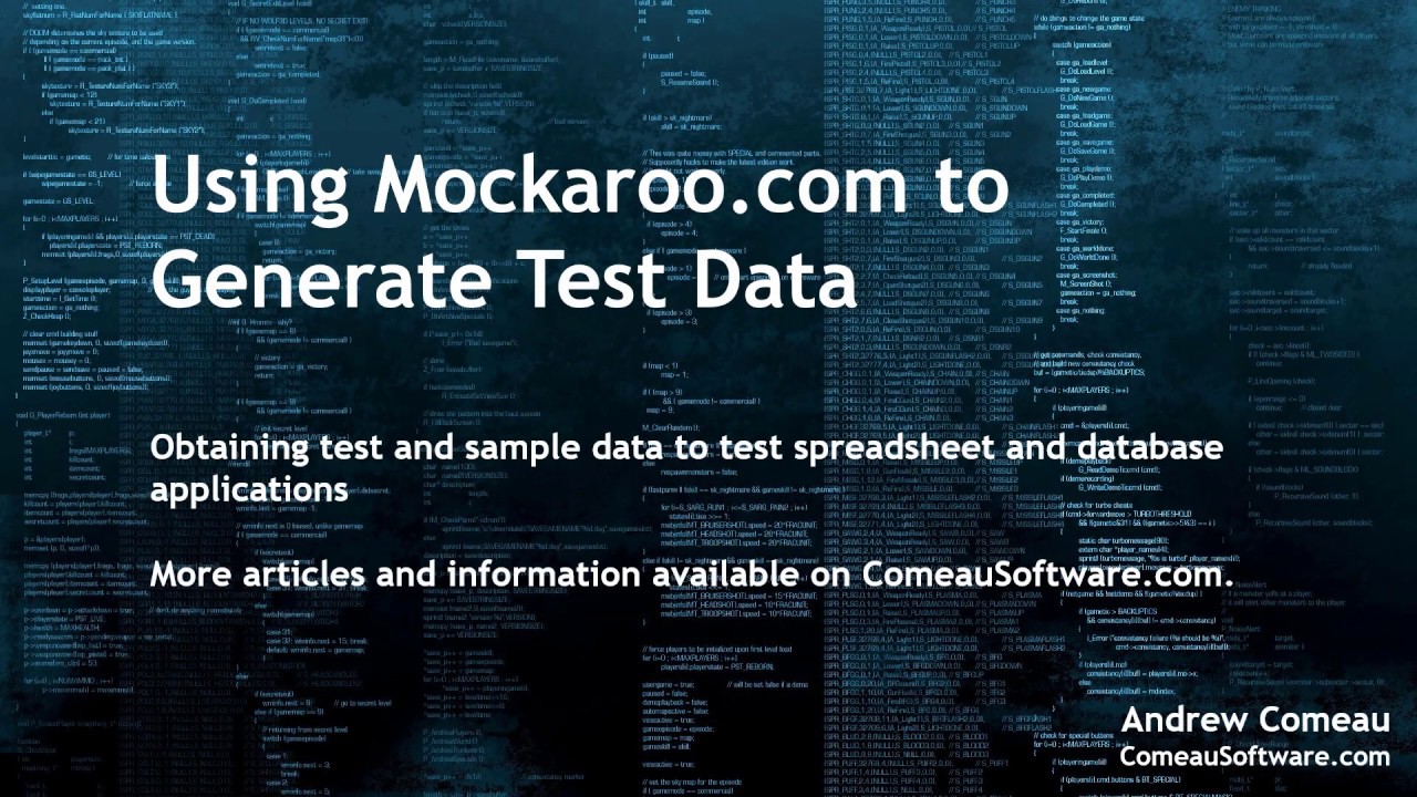 Генерация тестовых данных с помощью Mockaroo.com