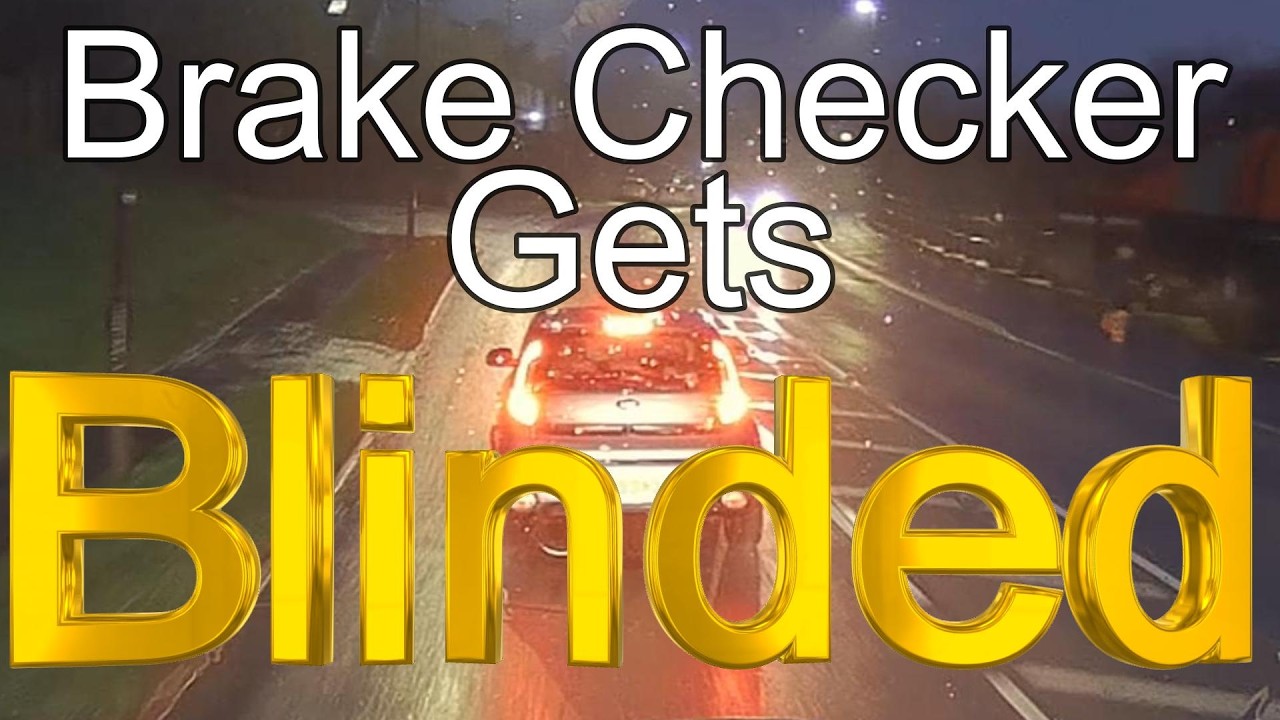 Brake Checker gets Blinded. Car Pulls Out Fails to Get Going Then Brake Checks Me, So I Light Him Up