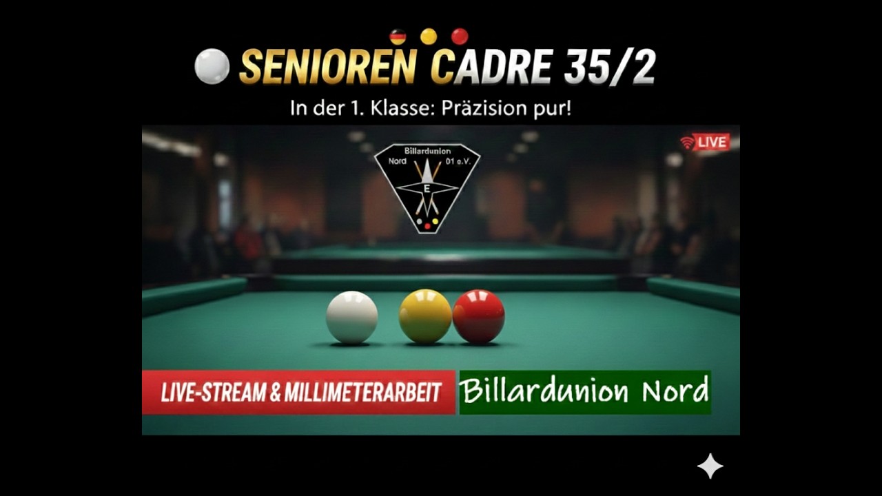 ⚪🟡🔴 Senioren Cadre 35/2 • SpR 1 v. 6 in der 1. Klasse: Präzision pur! Live-Stream & Millimeterarbeit