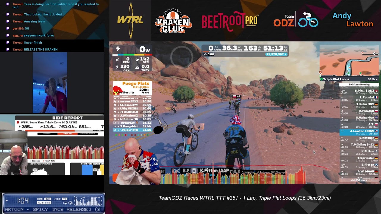 TeamODZ Races WTRL TTT #351 - 1 Lap, Triple Flat Loops (36.3km/23mi)