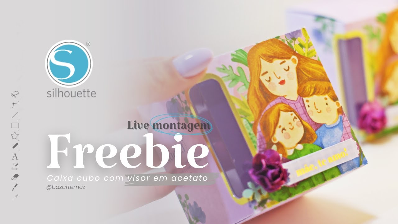 Freebie | Montagem caixa cubo com visor em acetato (arquivo gratuito)