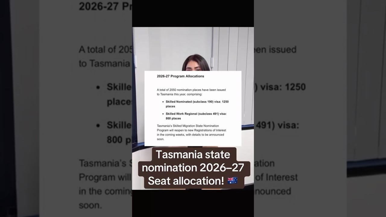 Tasmania's 2026-27 Skilled Migration Seat Allocation is Here! 🎉