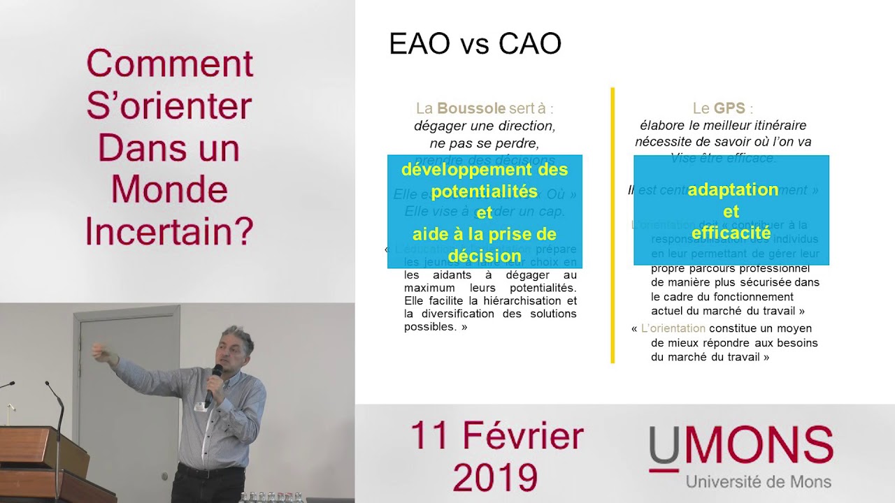 Conf de Jacques Pouyaud - Accompagner les jeunes dans leur développement vocationnel : la prise...