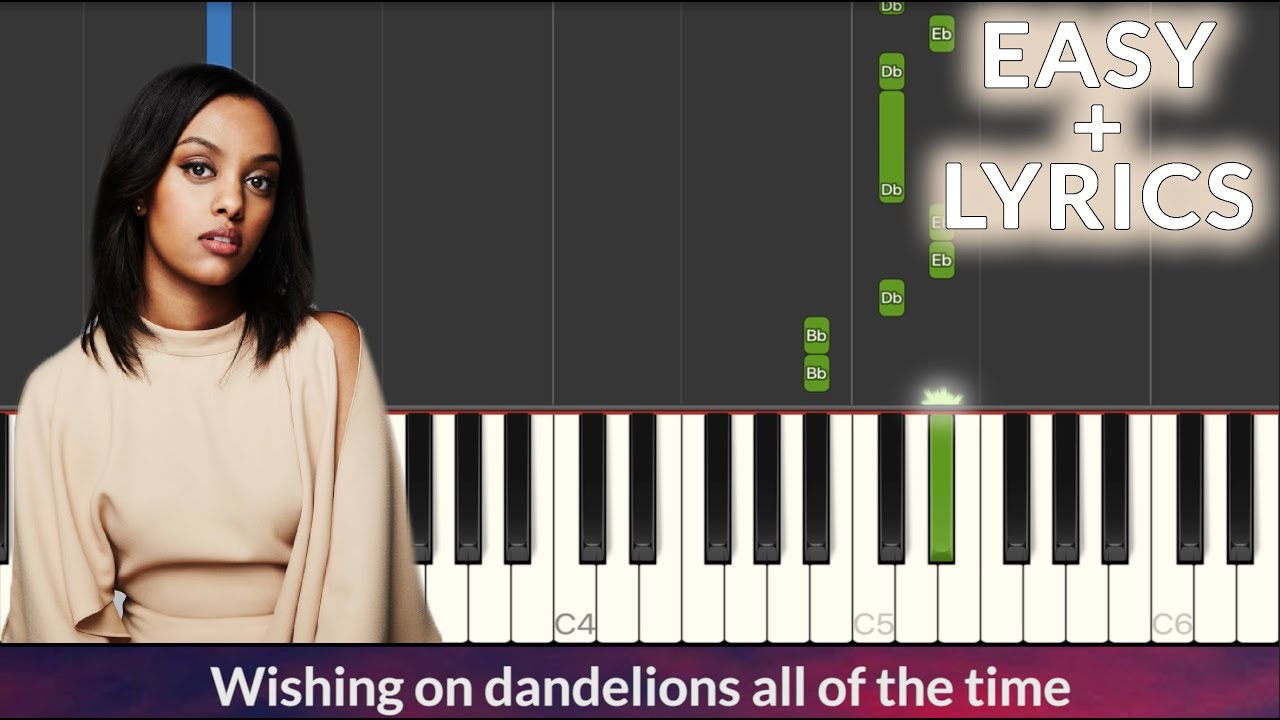 Ruth B. - Dandelions EASY Piano Tutorial + Lyrics