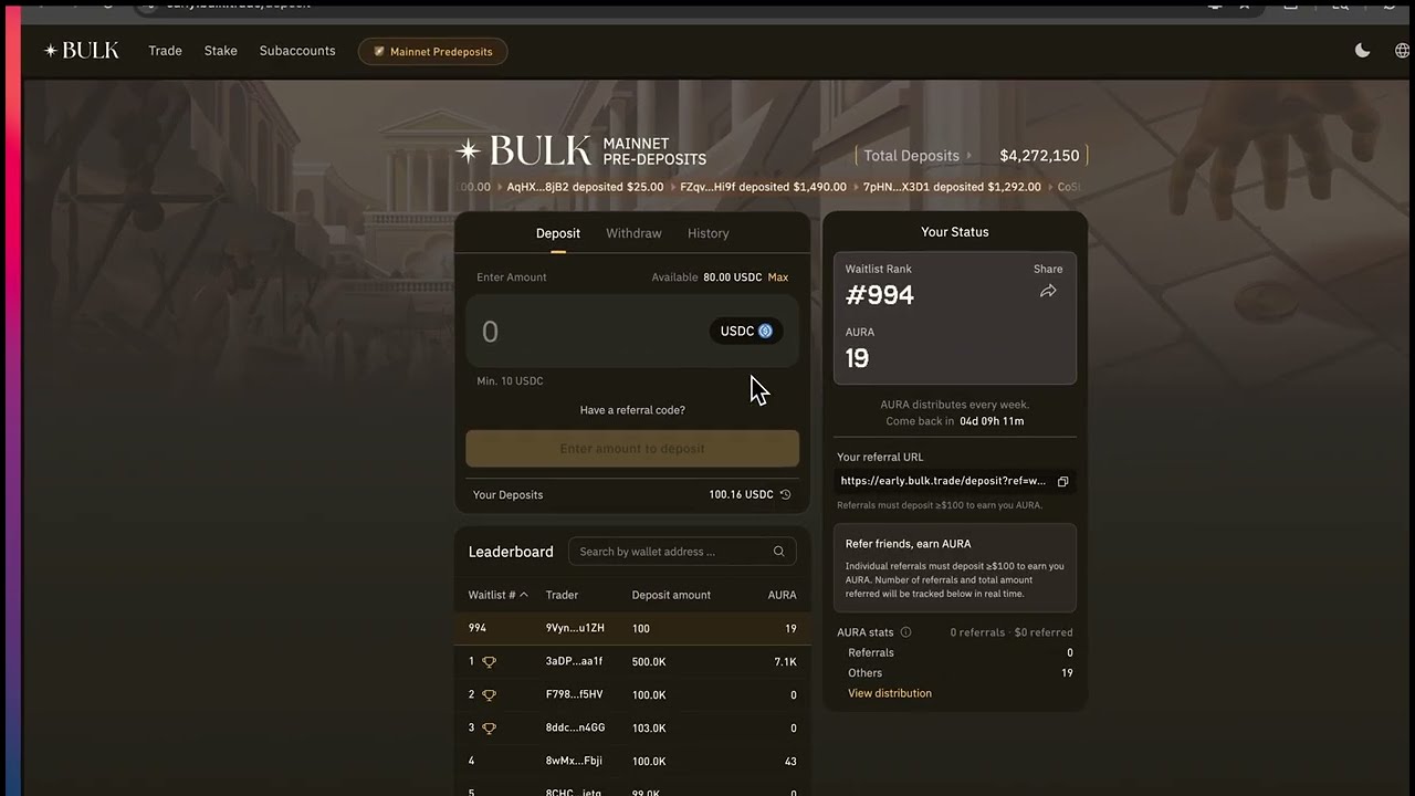 Bulk Trade Airdrop - Get OG Status ASAP  Earn AURA Before The Public