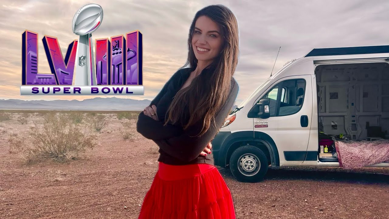 stealth camping the SUPER BOWL in Las Vegas 🏈🚐