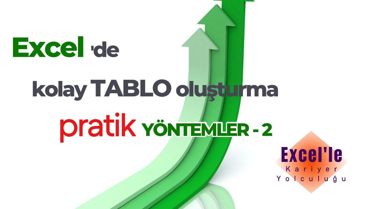 Excel'de Kolay Tablo Oluşturma - Pratik Yöntemler -2 | Pratik Excel Kullanımı | Excel Dersleri