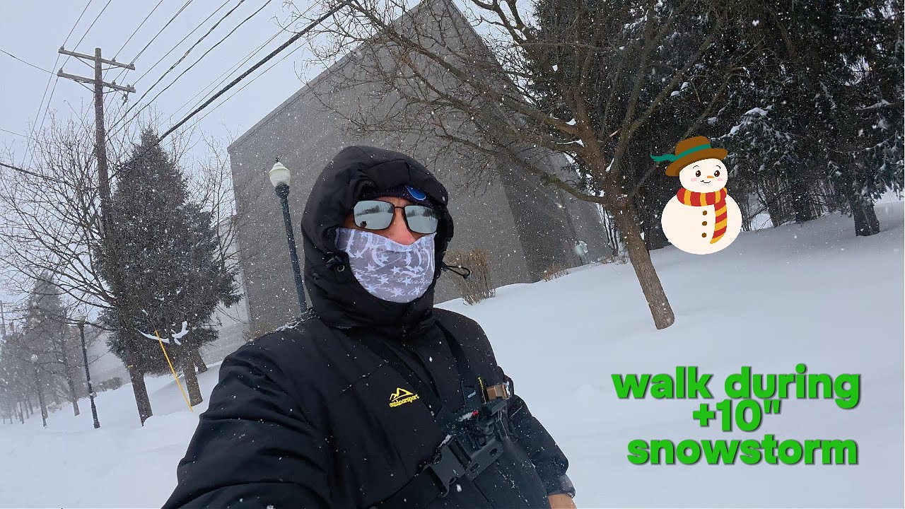 10+ Inches of Snow ❄️ | Calm Winter Walk Through My Hometown (Sleet ASMR, Minimal Commentary)