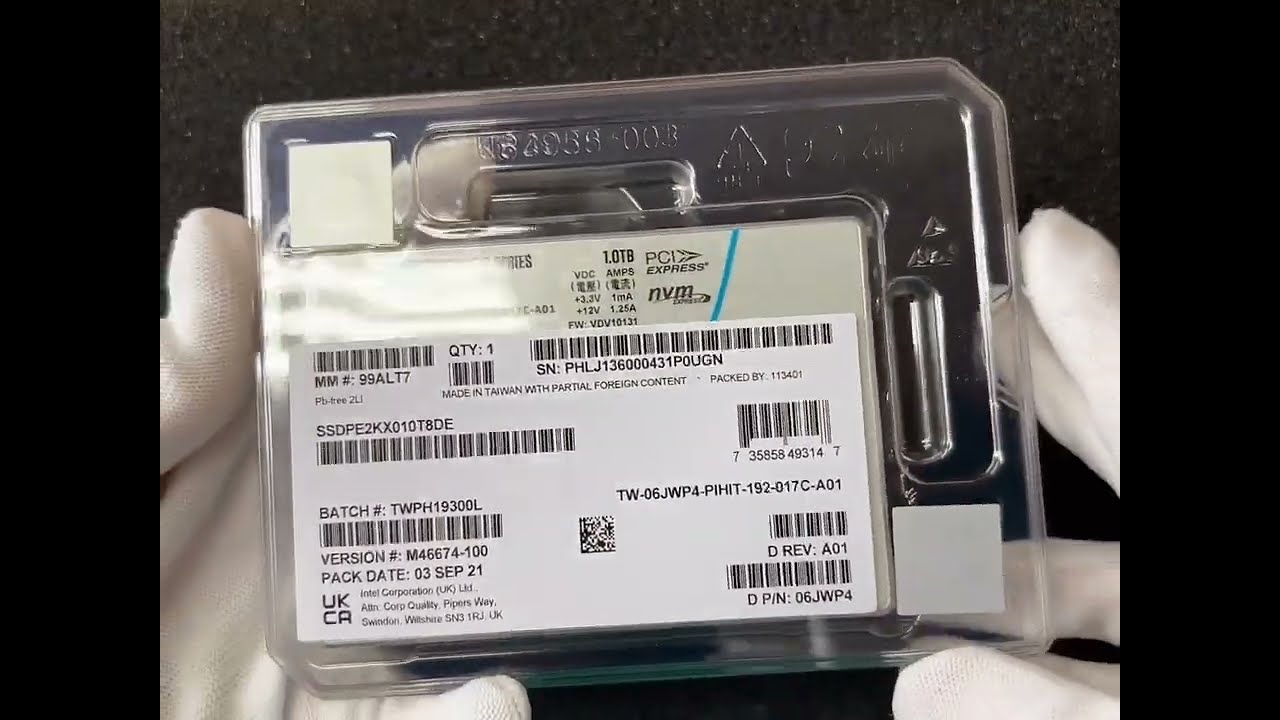Intel DC P4510 2.5-inch U2 PCIe NVMe 企業級 SSD 1TB