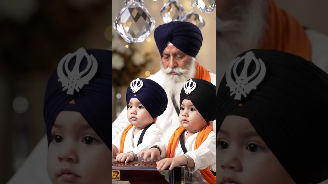 gursikh baby doing gurbani kirtan ⏰🌅 #blissfulgurbani #baby #gurbani #gursikh #wmk #cutebaby #shorts