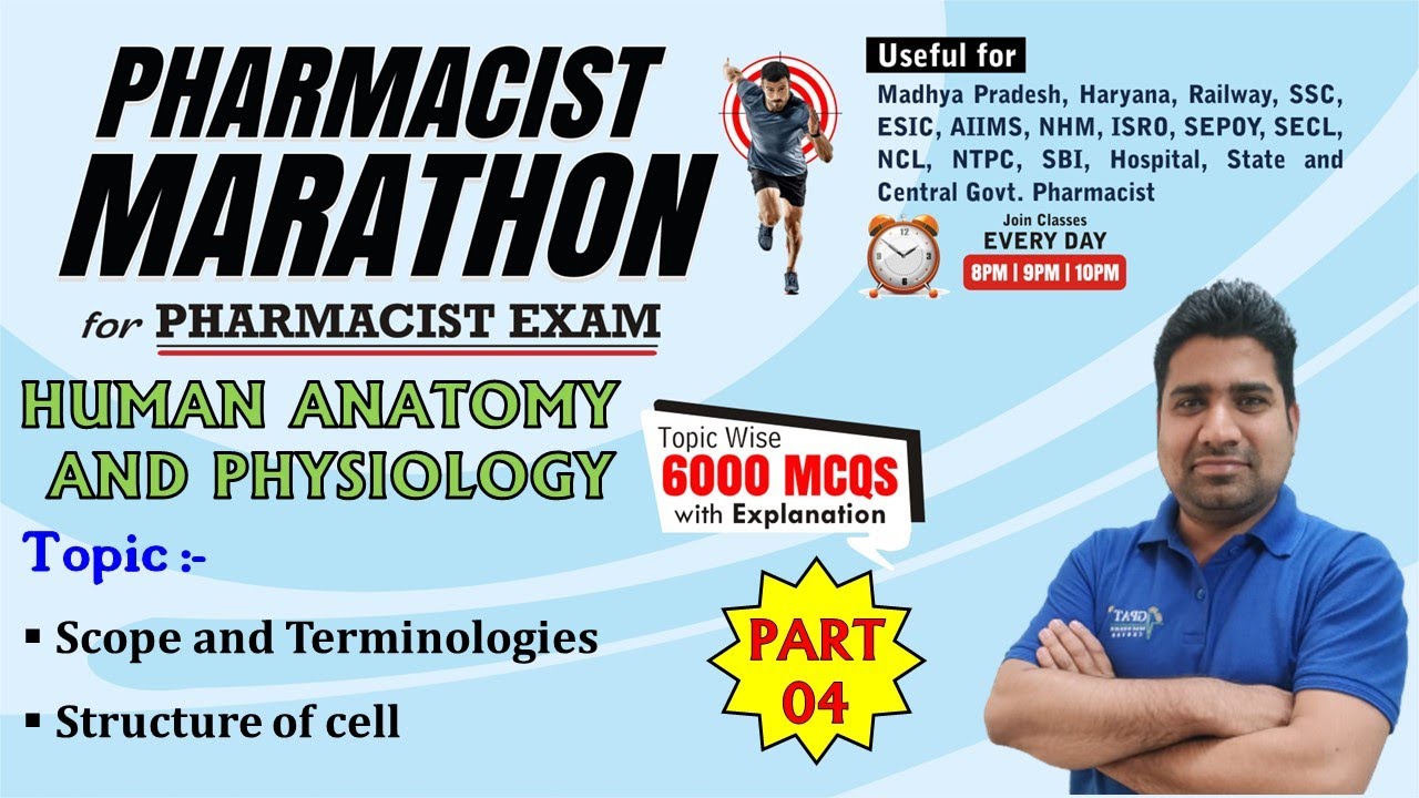 PHARMACIST EXAM MARATHON CLASS -4 | Structure of cell, Basics of HAP (151-200 Questions)