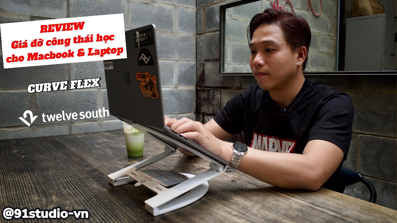 Giá đỡ công thái học dành cho Macbook & Laptop - giảm mỏi cổ vai gáy - Curve Flex từ Twelve South