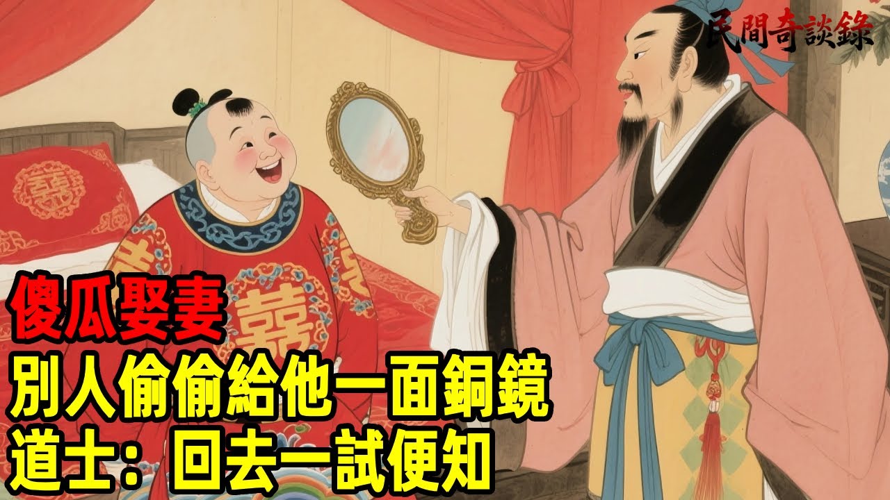 傻瓜娶妻，別人偷偷給他一面銅鏡，道士：回去一試便知！【民間奇談錄】#民間故事 #台灣傳說 #懸疑故事 #銀髮頻道 #懷舊故事 #助眠故事