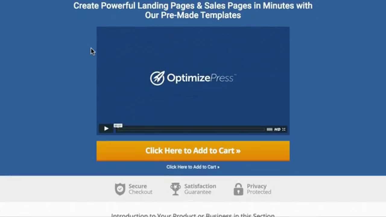 OptimizePress Simple Video Sales Page Template