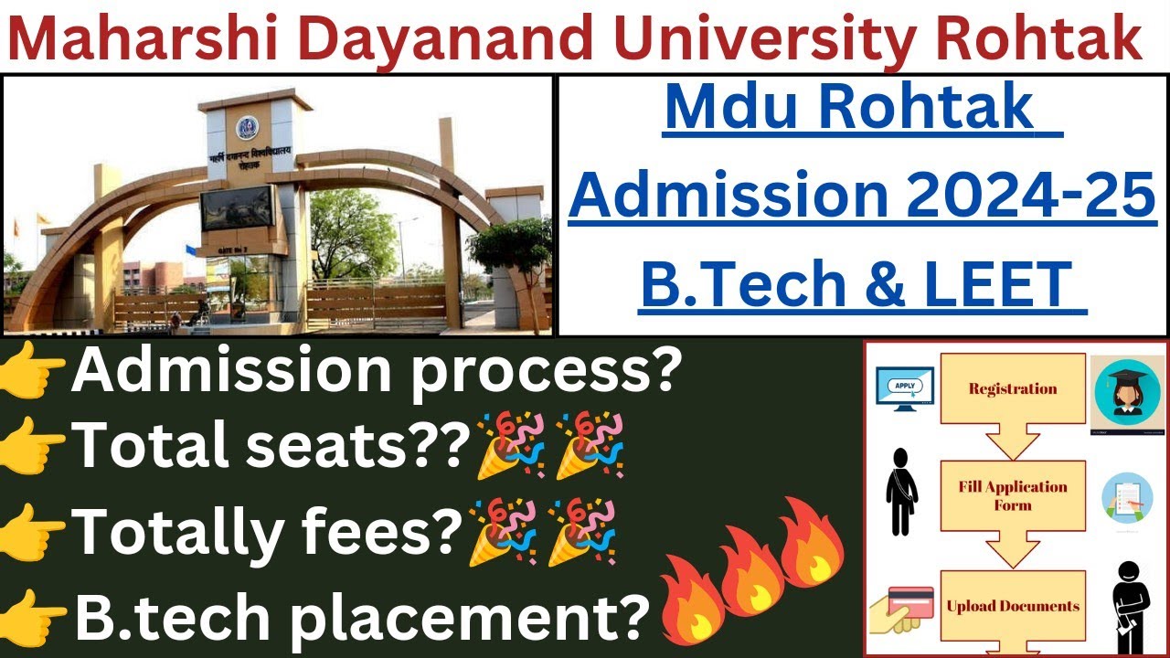 MDU B.tech Admission 2024-25 // Mdu admission update 2024// Maharshi Dayanand University Admission