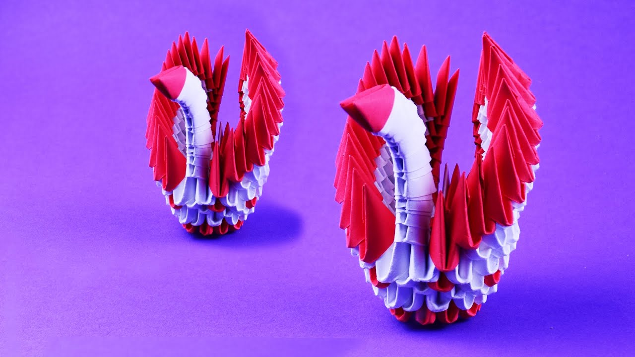 Оригами лебедь из кусочков бумаги ♡ Сделай сам Как сделать лебедь оригами