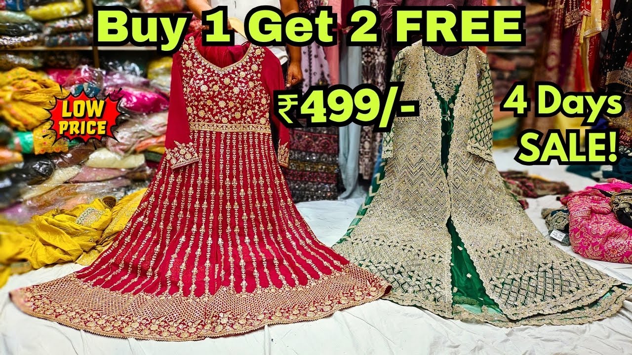 Buy 1 Get 2 FREE Wedding Suits & Sarees ₹499/- FREE Banarasi Sarees Manha Wholesale Hyderabad