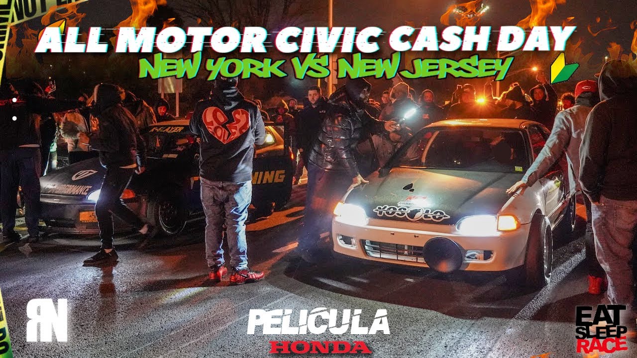 HONDA CIVIC ALL MOTOR 8 CAR | STREET RACING NYC VS NJ 500$ BUY IN 4K POT GETS HEATED