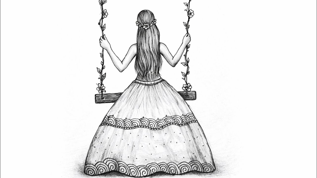 How to draw girl in Beautiful dress || Easy drawing for beginners step by step || @Animagic-13 