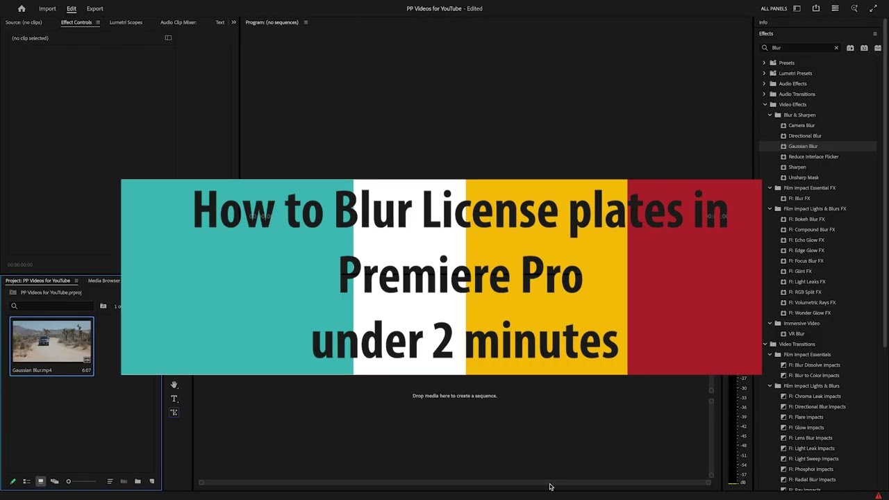 How To Blur License Plates in Premiere Pro under 2 minutes