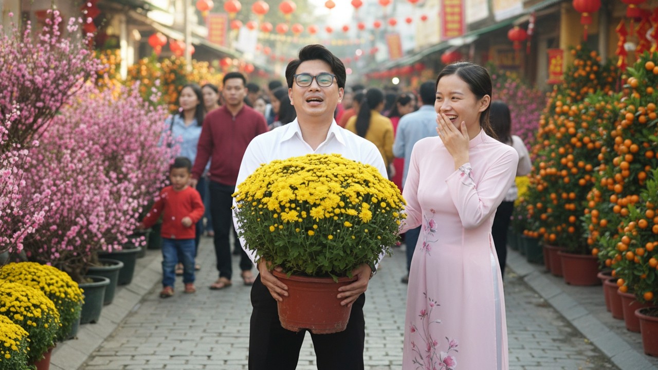 James Takes Tu Diep To The Tet Flower Market — Where Their Love Blooms Brighter Than Flowers.