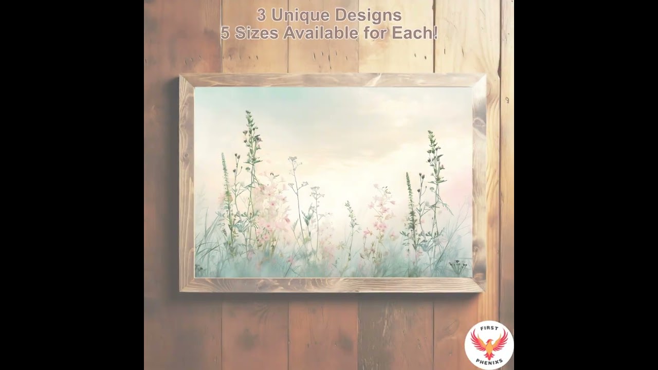 Morning Meadow Wall Decor - Downloadable Set, Creating Serene Landscape Art - Wildflower Watercolor