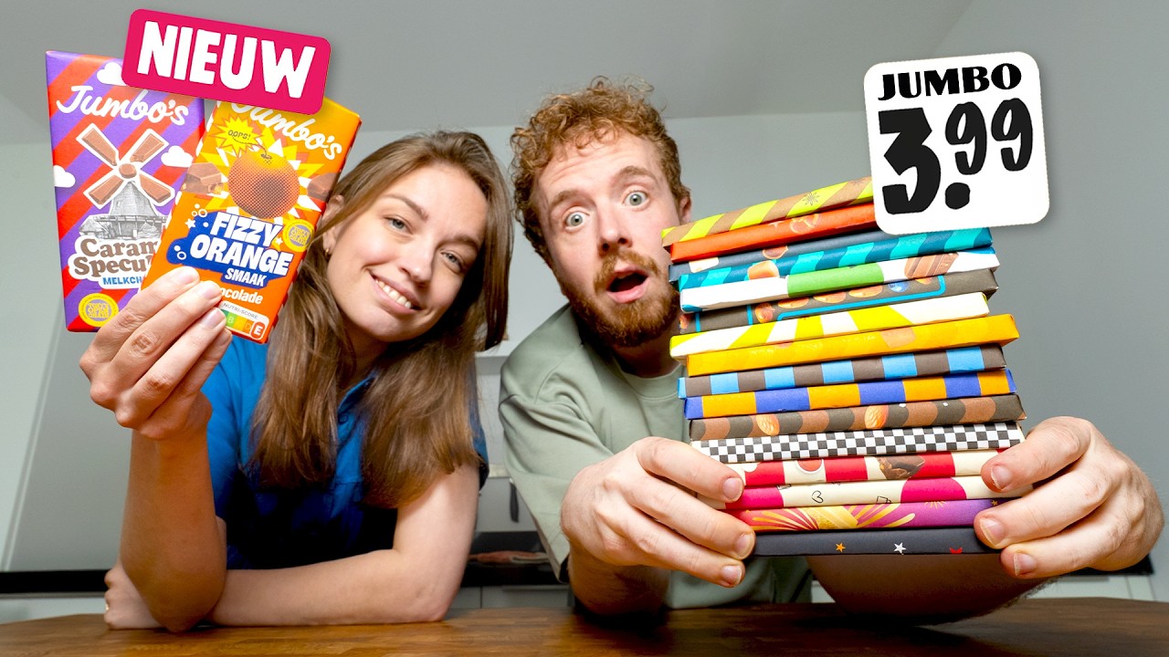 18 nieuwe BIZARRE chocolade repen van JUMBO testen! 🍫