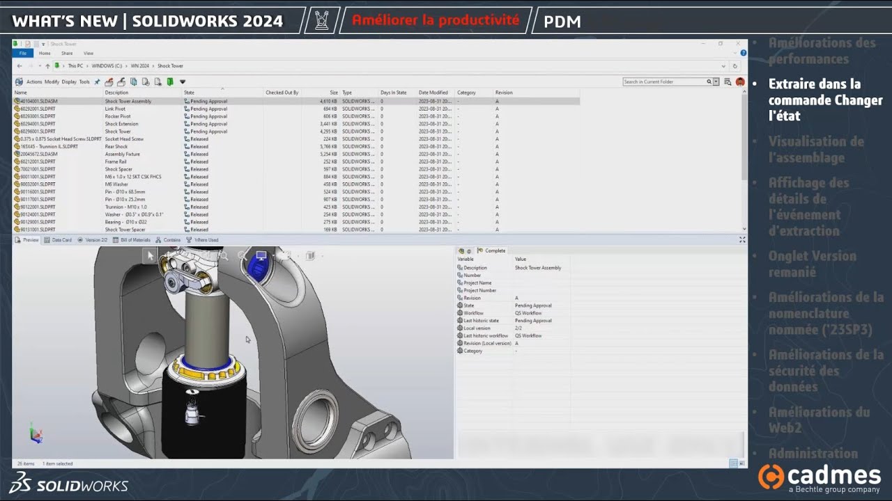 PDM - Nouveautés SOLIDWORKS 2024