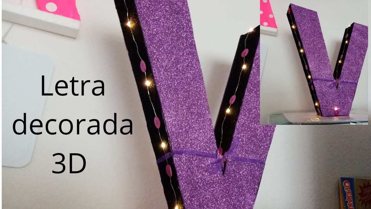 LETRA DE CARTON 3D CON LUCES