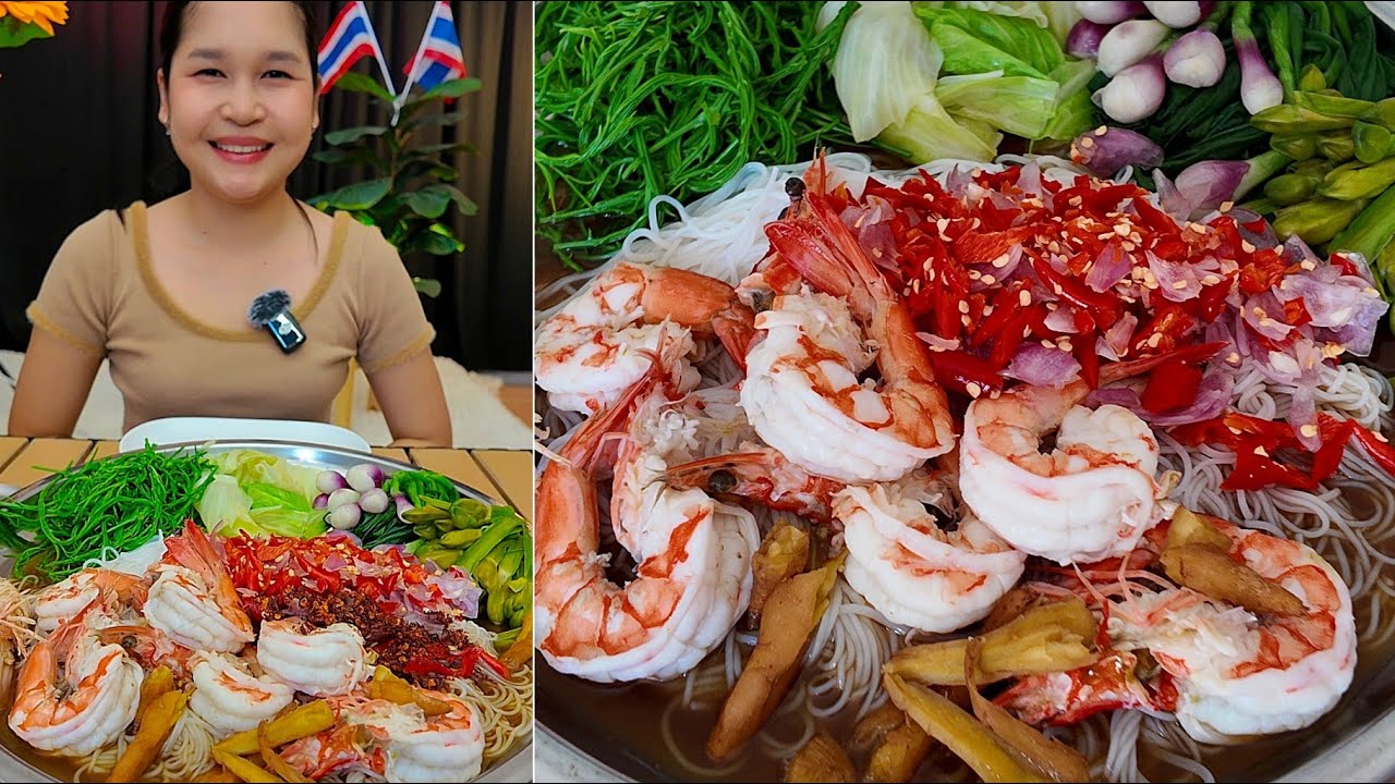 30-12-68 ขนมจีนซาวน้ำปลาร้ากุ้งสดใส่พริกสดหอมแดงตำ #ข้าวปุ้น 