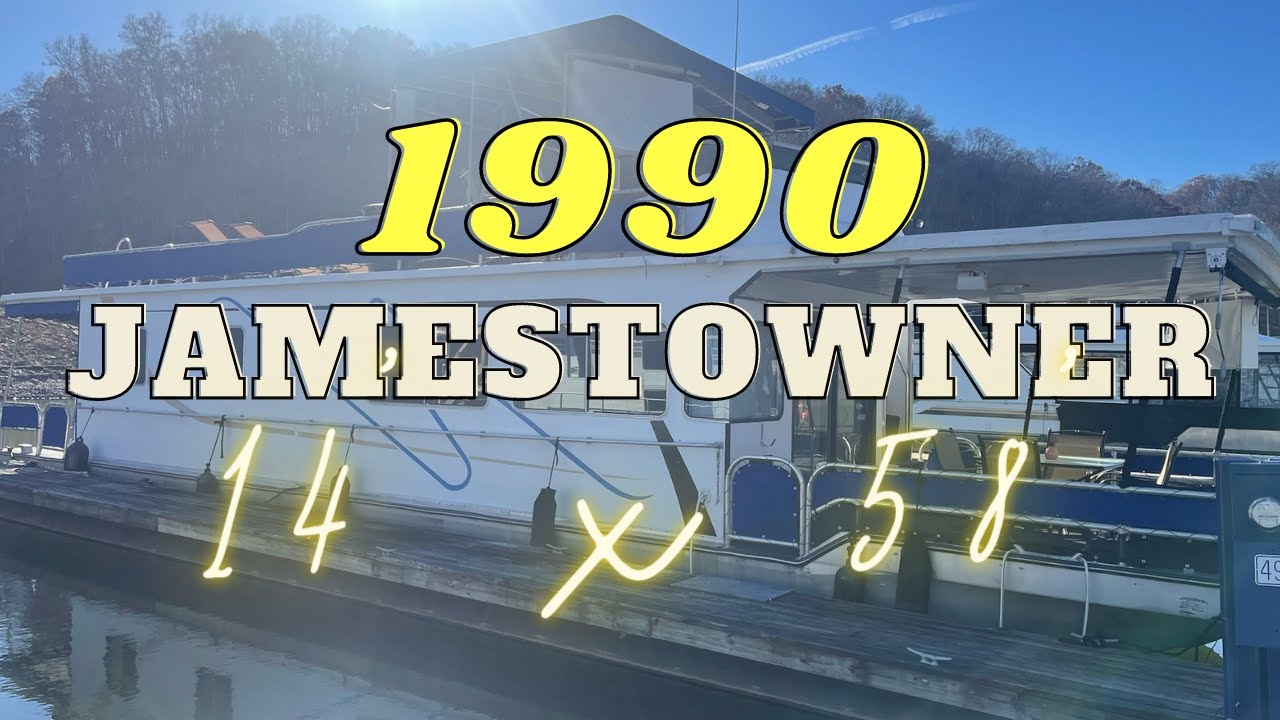 SOLD - 1990 Jamestowner 14’ x 58’ Houseboat for Sale by HouseboatsBuyTerry.com