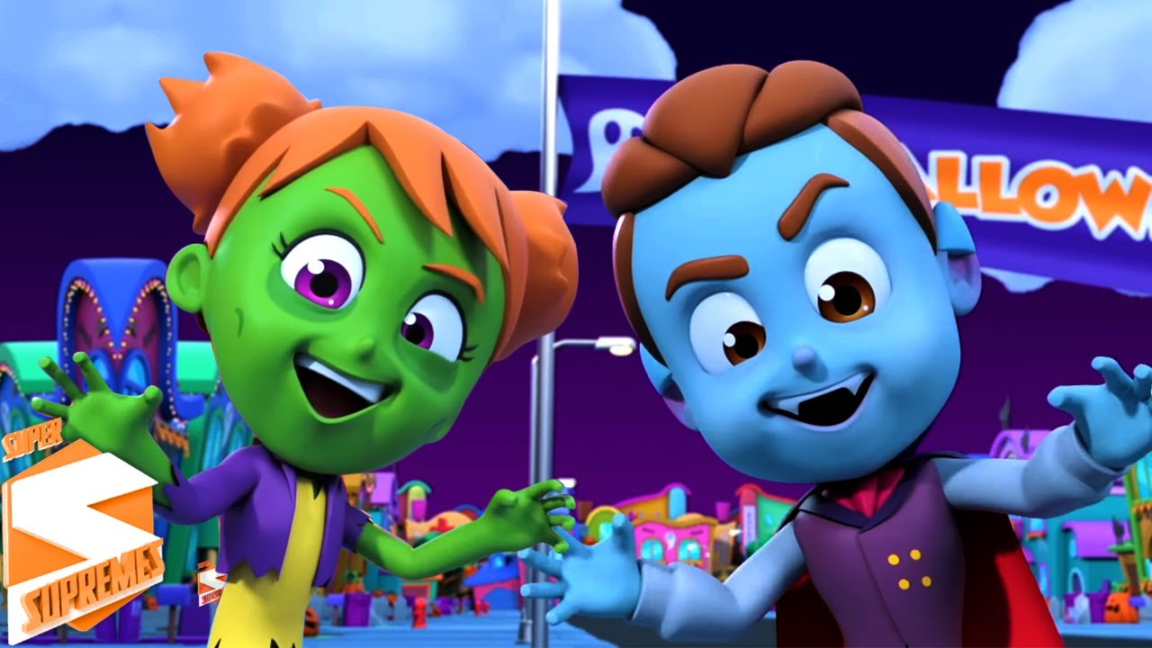 Batida de halloween | Musica infantil portuguesa | Animação | Super Supremes | Desenhos animado