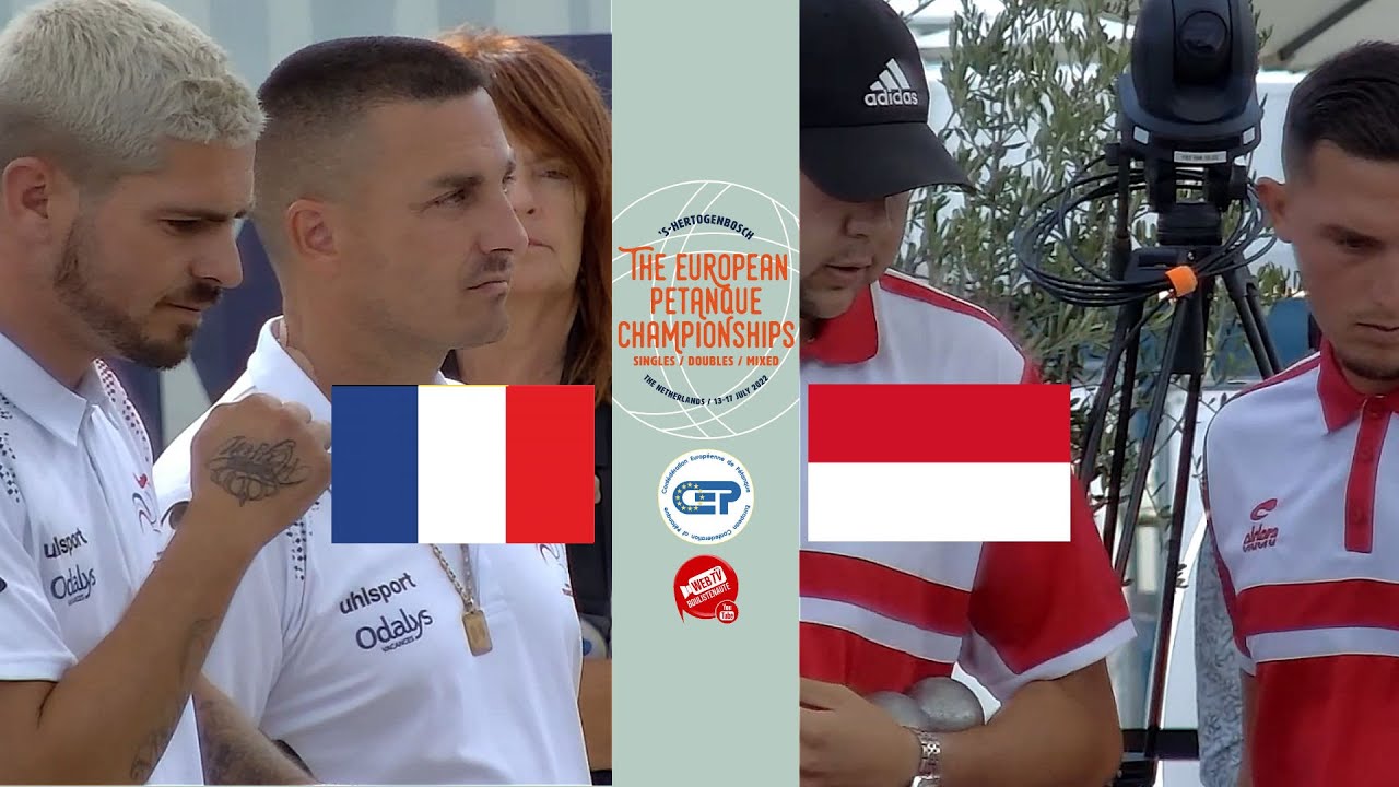 Tour 5 FRANCE vs MONACO Championnat d'Europe doublette messieurs à pétanque 2022 au Pays-Bas