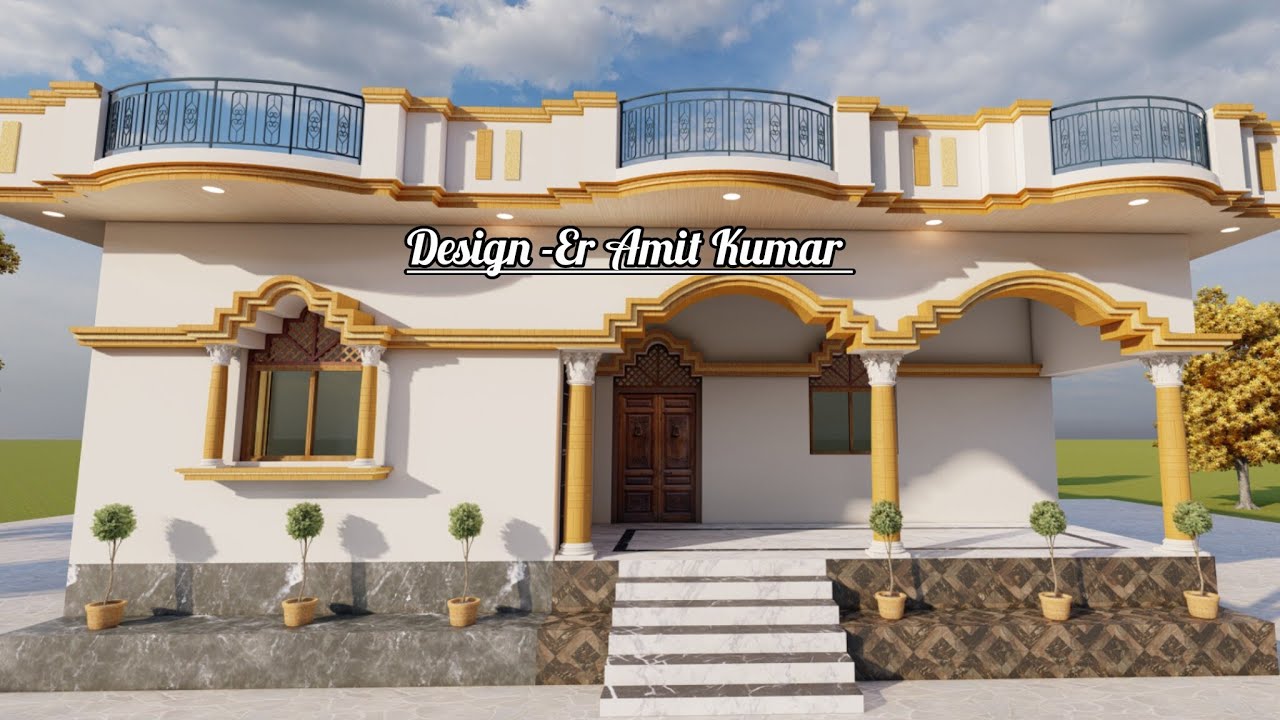 35 X 32 House Plan idea, 3 Bedroom house with Veranda 