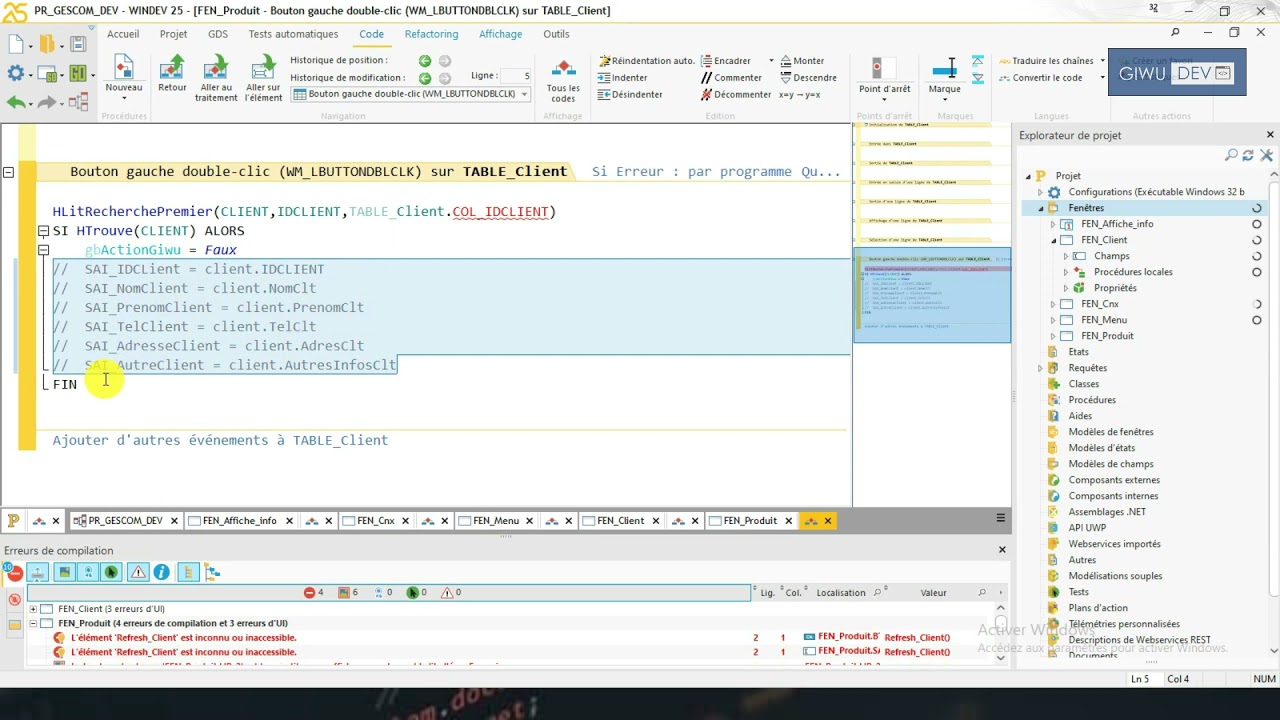 Windev : #6 - Gestion des produits (Gestion des commandes)
