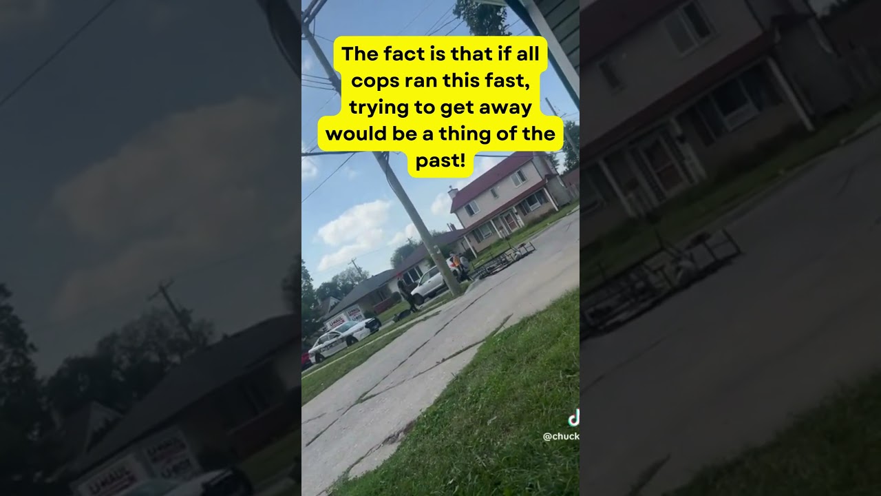 Super Fast Cop Takes Off After Angry Guy #police