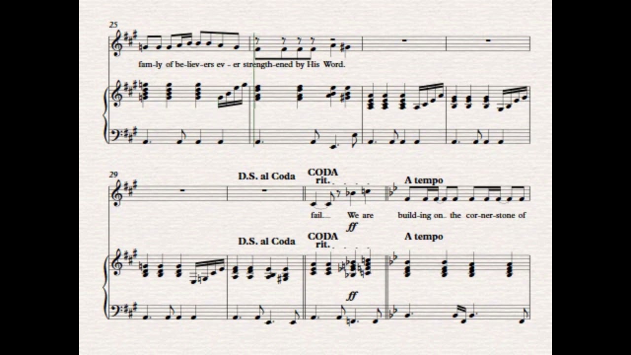 Our Cornerstone Alto Part I Lyrics & Notes