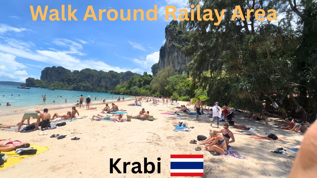 Walk Around Railay Beach Krabi 🇹🇭 | Stunning Nature & Beaches in Thailand | 4K Travel Vlog