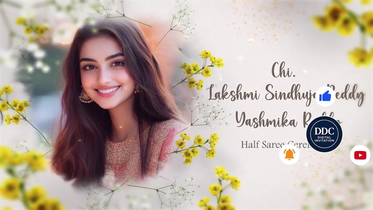 Latest Half Saree Invitation Video Free Download | Half Saree Invitation | 2025 | DDC 118