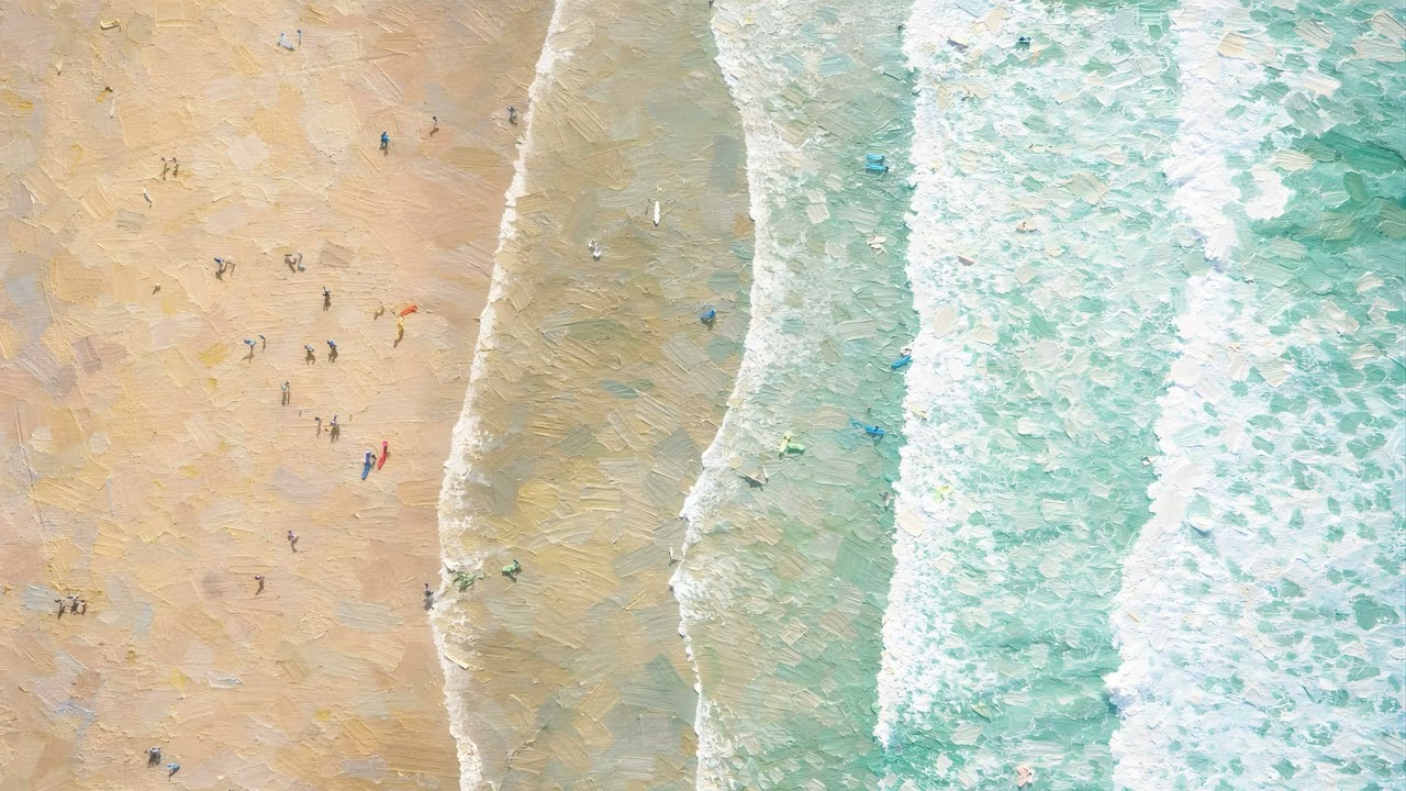 Luxury Coastal Abstract Art | 4K Ambient Oil Painting for Art TV (2 Hours)