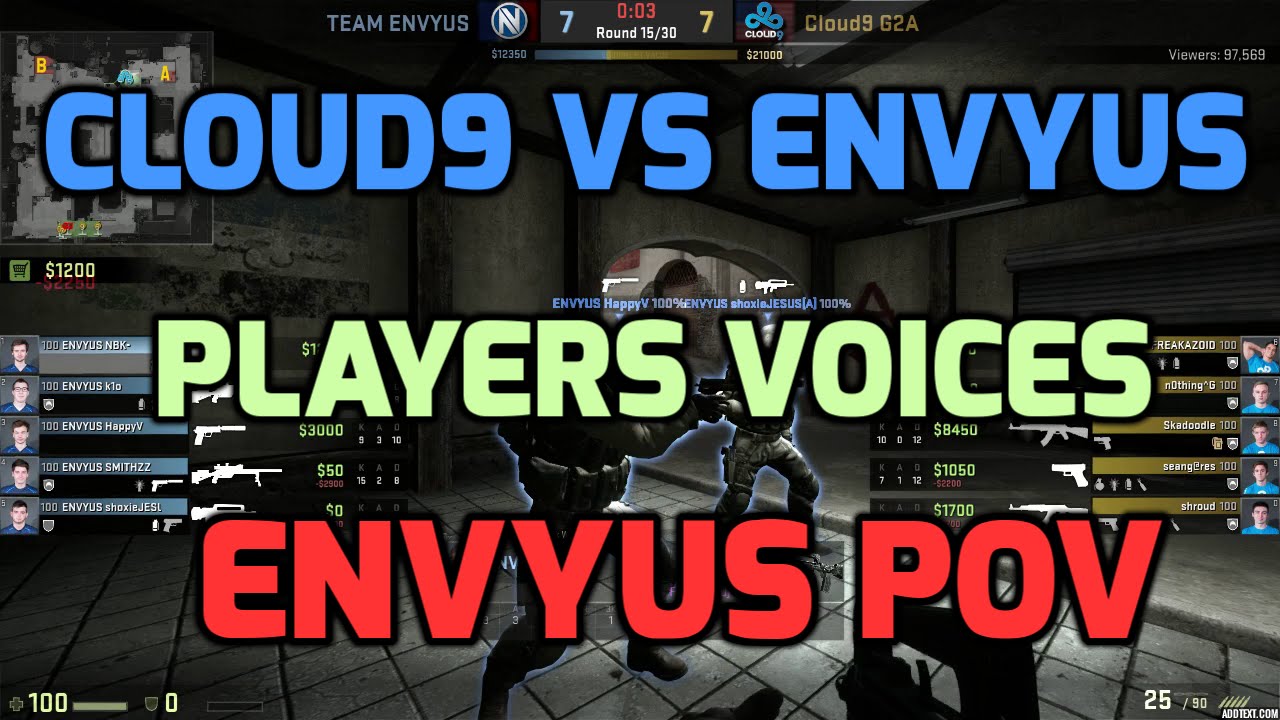 ESL ESEA PL - Cloud9 vs EnVyUs 1/4 finals dust2 with players voices (EnVyUs POV)