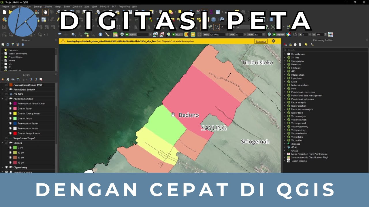 Cara Digitasi Peta Dengan Cepat di QGIS Menggunakan Snapping Toolbar