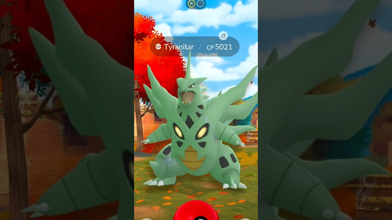 Found High Cp Tyranitar in Wild! #shorts #rare #wild #highcp #catch #tyranitar #pok&eacute;mon #ultragoo