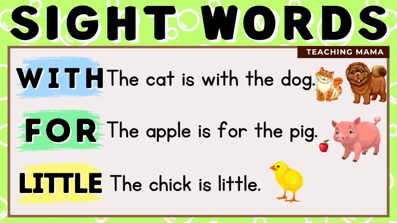 LET'S READ! | SIGHT WORDS SENTENCES | WITH, FOR, LITTLE | PRACTICE READING ENGLISH | TEACHING MAMA