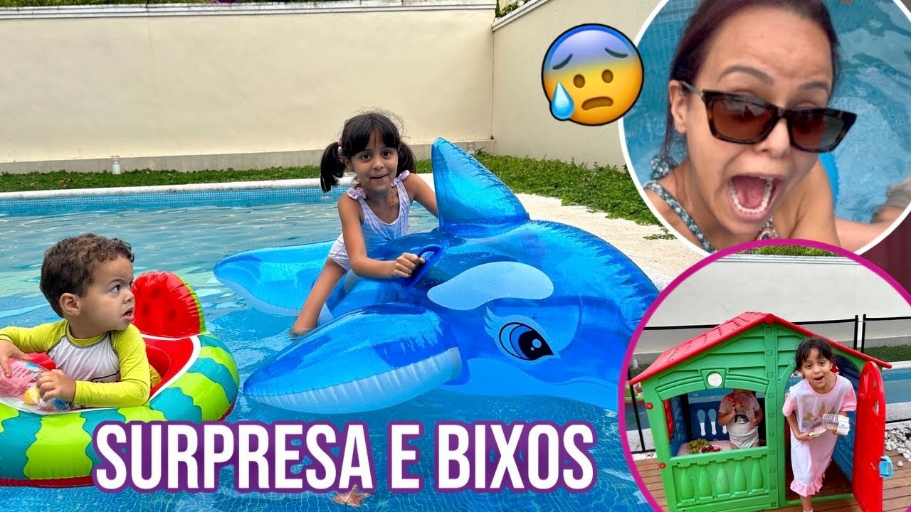 TENTEI TRANSFORMAR A PISCINA DA CASA NOVA PARA FAZER UMA SURPRESA PARA AS CRIANÇAS - Família da Rê