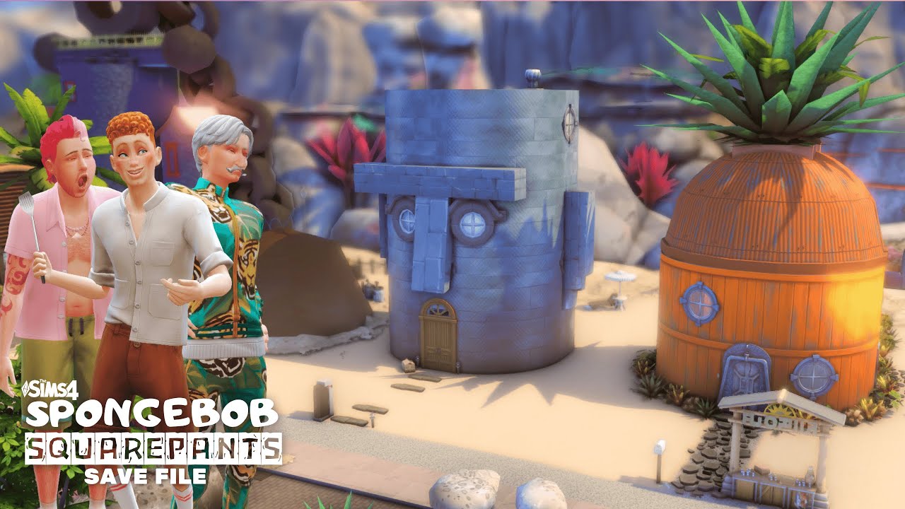 Дома Губки Боба, Сквидварда и Патрика — файл сохранения Sims 4 SpongeBob SquarePants