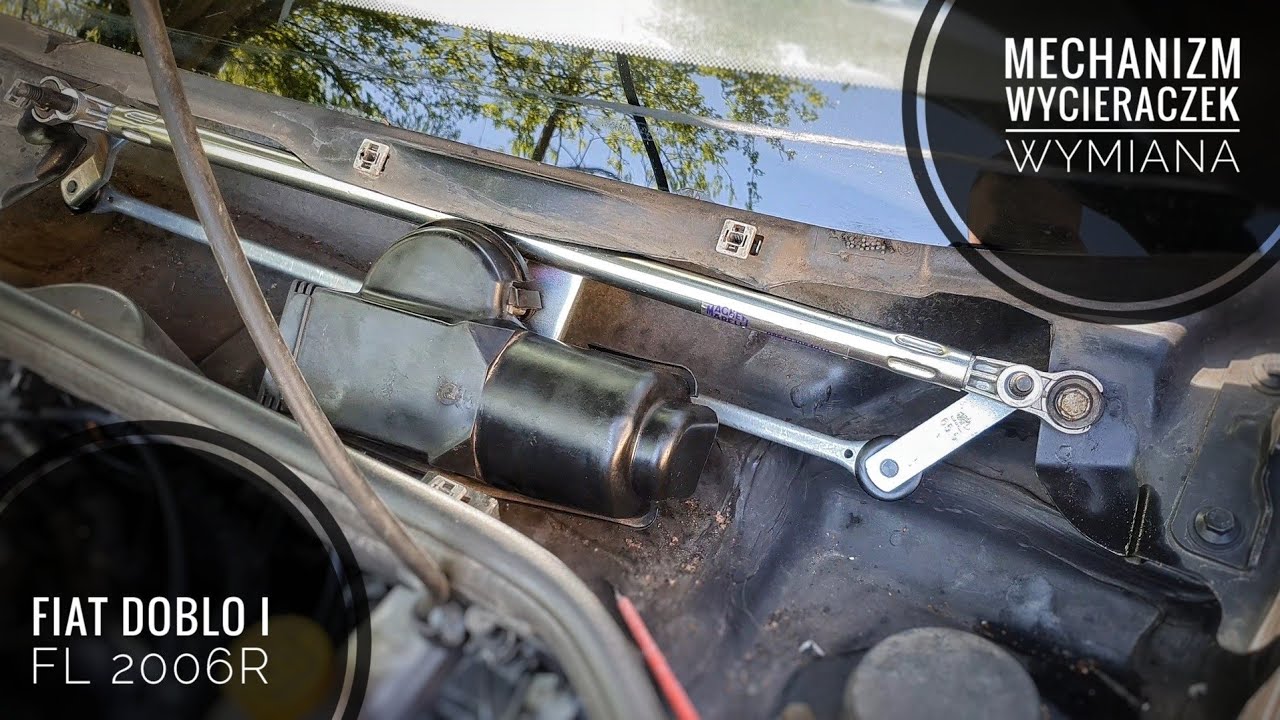 Mechanizm wycieraczek - wymiana Fiat Doblo I FL 2006r