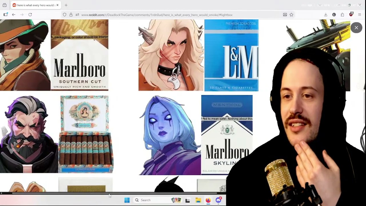 What does each deadlock character smoke?